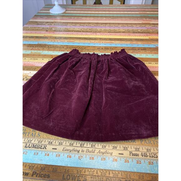 Roget Vintage 1960s Girls Red Velvet Elastic Waist Mini Skirt Size 6X USA - Picture 8 of 11